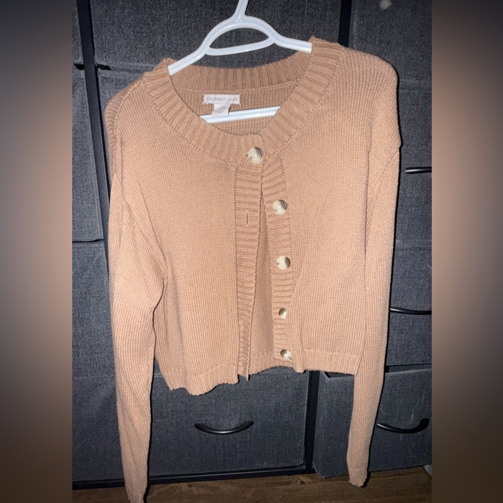 Sincerely Jules Tan Button-Up Cardigan